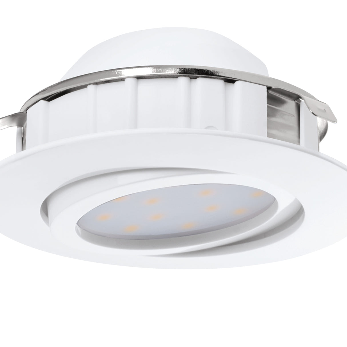 Eglo EU Pineda Plastic White LED Round Set of 3 Recessed Lights, 8.4cm, 3000K