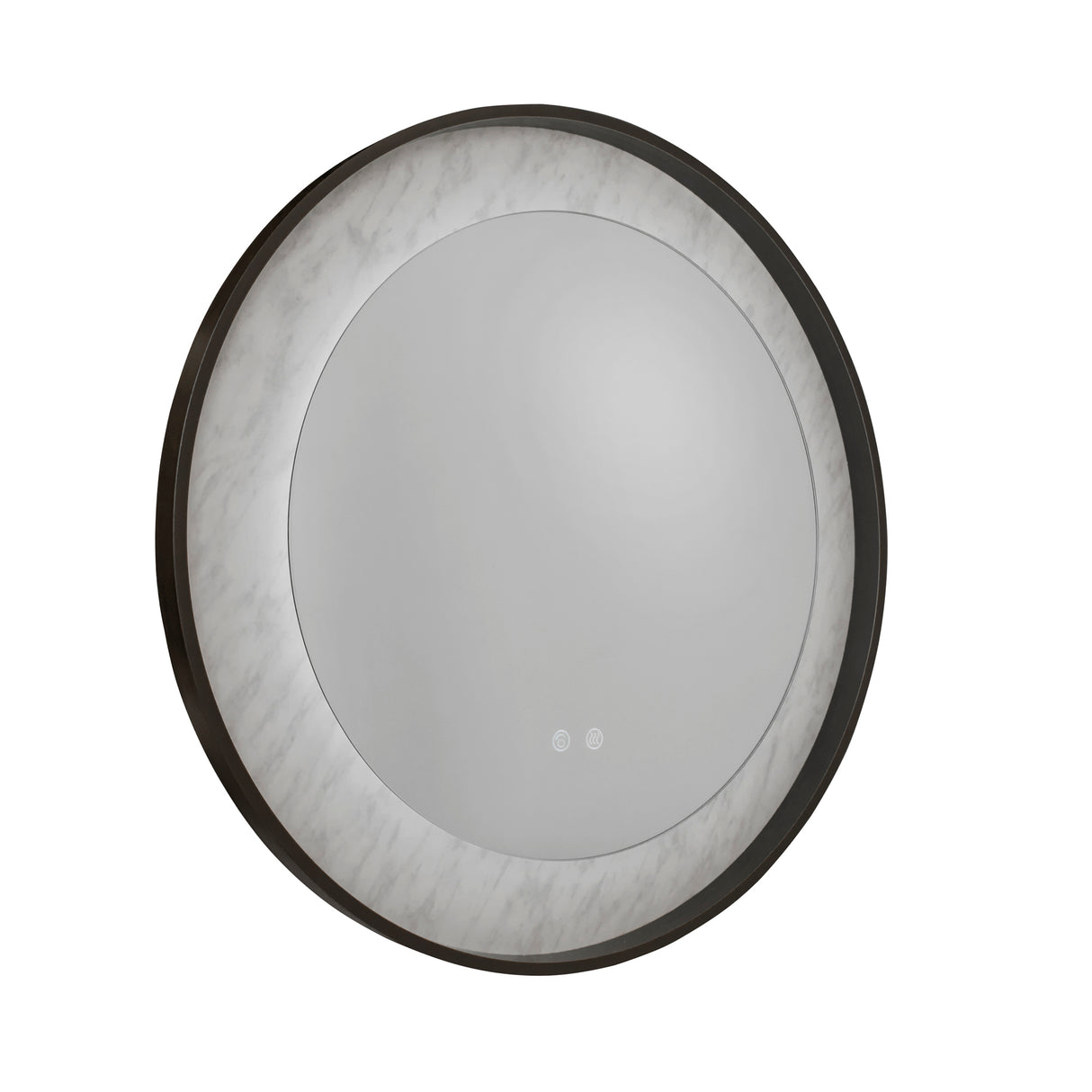 Searchlight Electric Luxo LED Mirror, Matt Black Metal with Marble Effect 96060BK