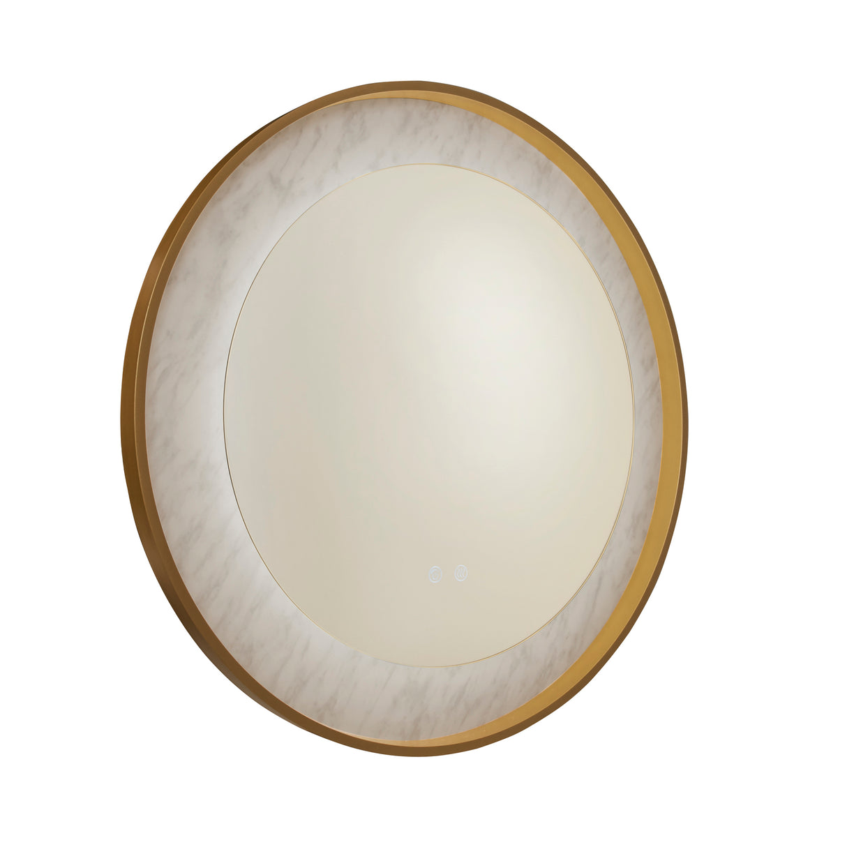 Searchlight Electric Luxo LED Mirror, Gold Metal with Marble Effect 96060GO