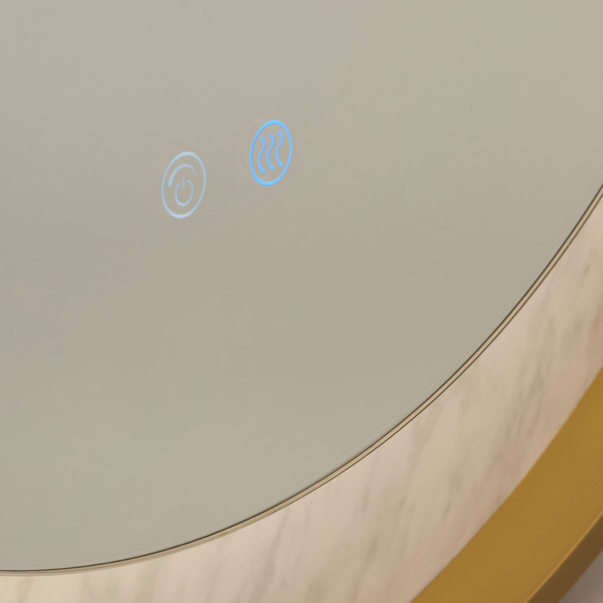 Searchlight Electric Luxo LED Mirror, Gold Metal with Marble Effect 96060GO
