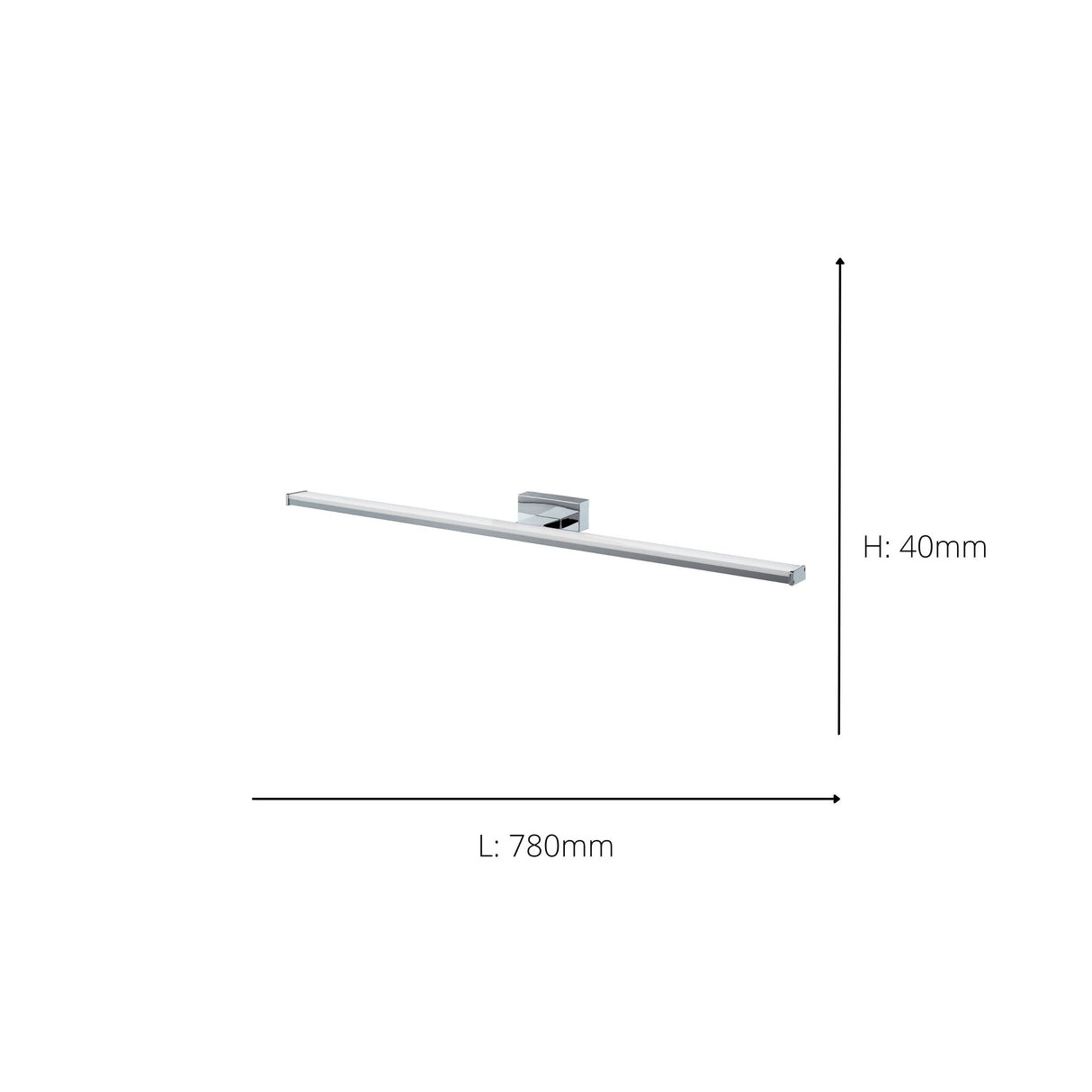 Eglo EU Pandella 1 LED Aluminium & Plastic Silver Bathroom Mirror Light , 78cm