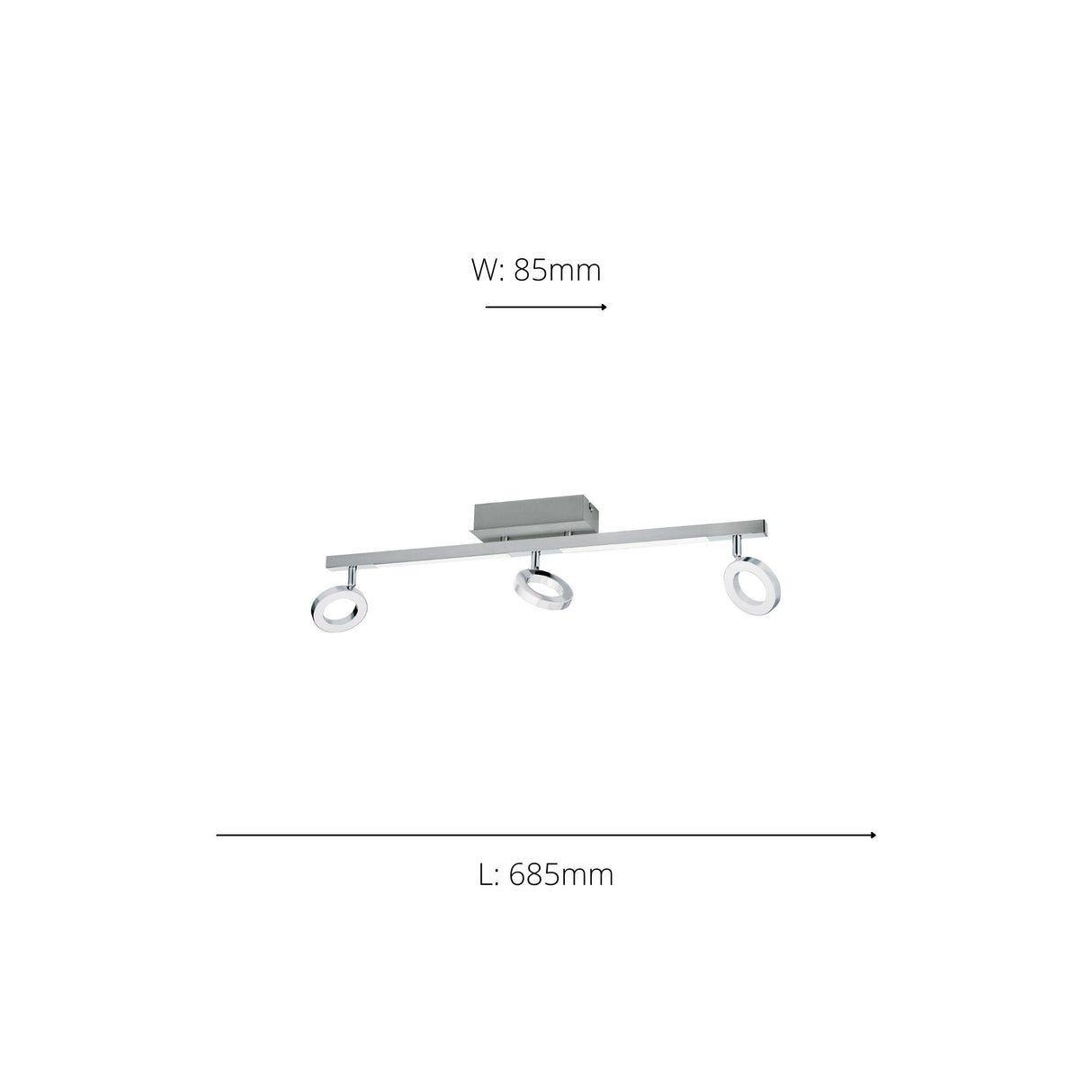 Eglo EU Cardillio 1 Aluminium & Chrome LED 3-Light Spotlight