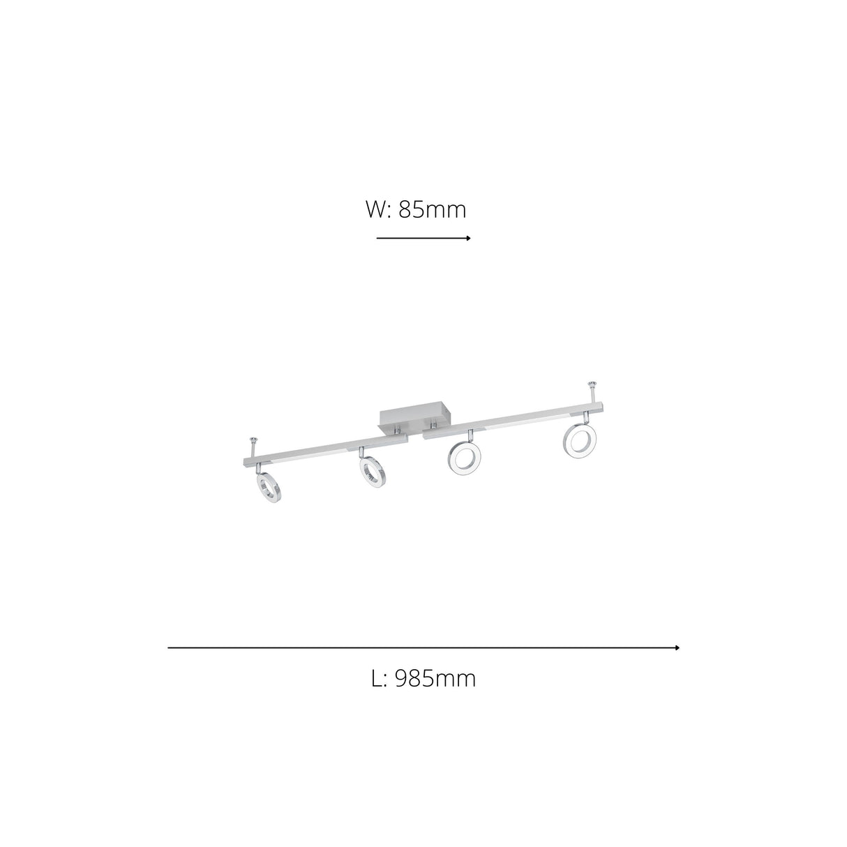 Eglo EU Cardillio 1 Aluminium & Chrome LED 4-Light Spotlight
