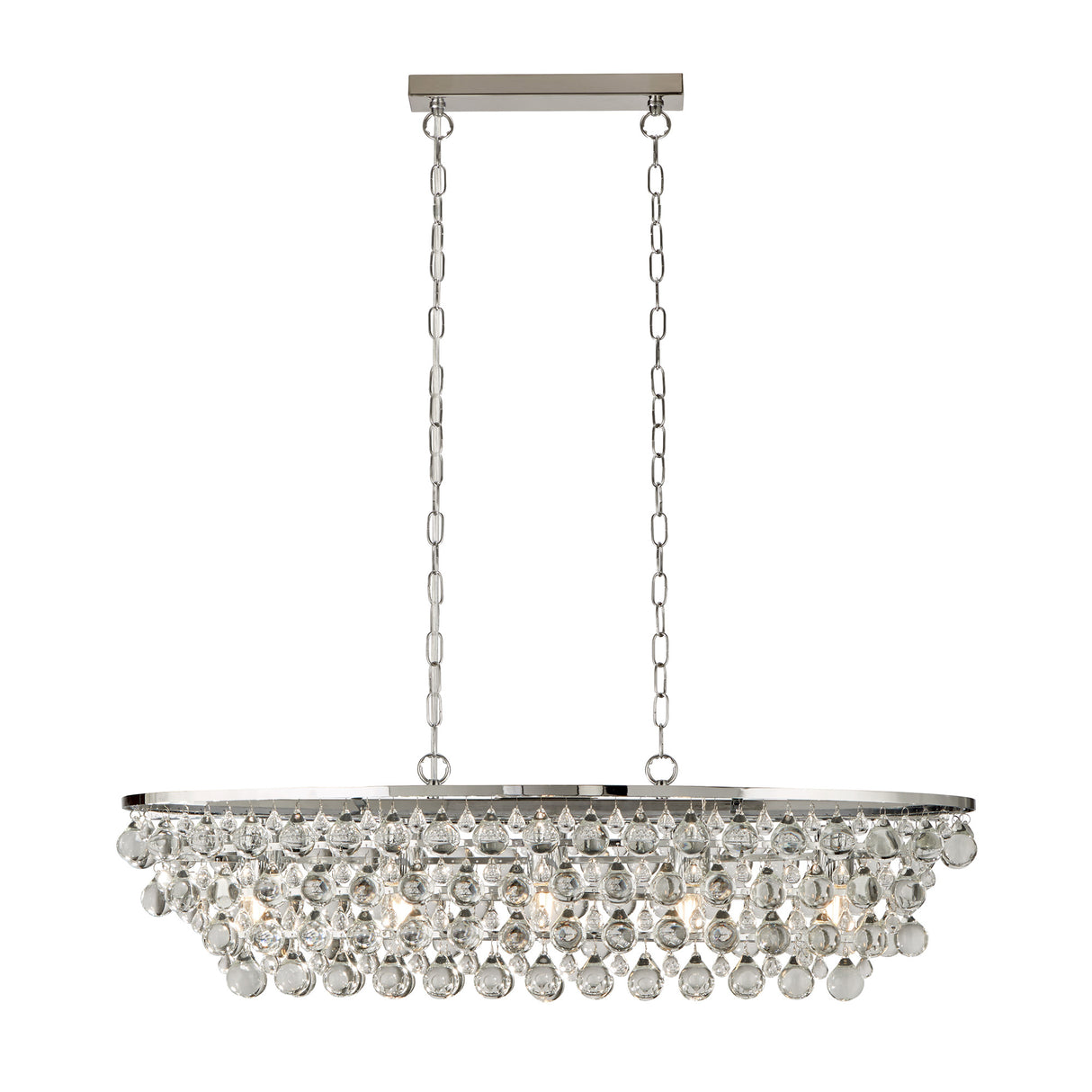 Michelle 5Lt Pendant - Chrome Metal & Rain Drop Glass