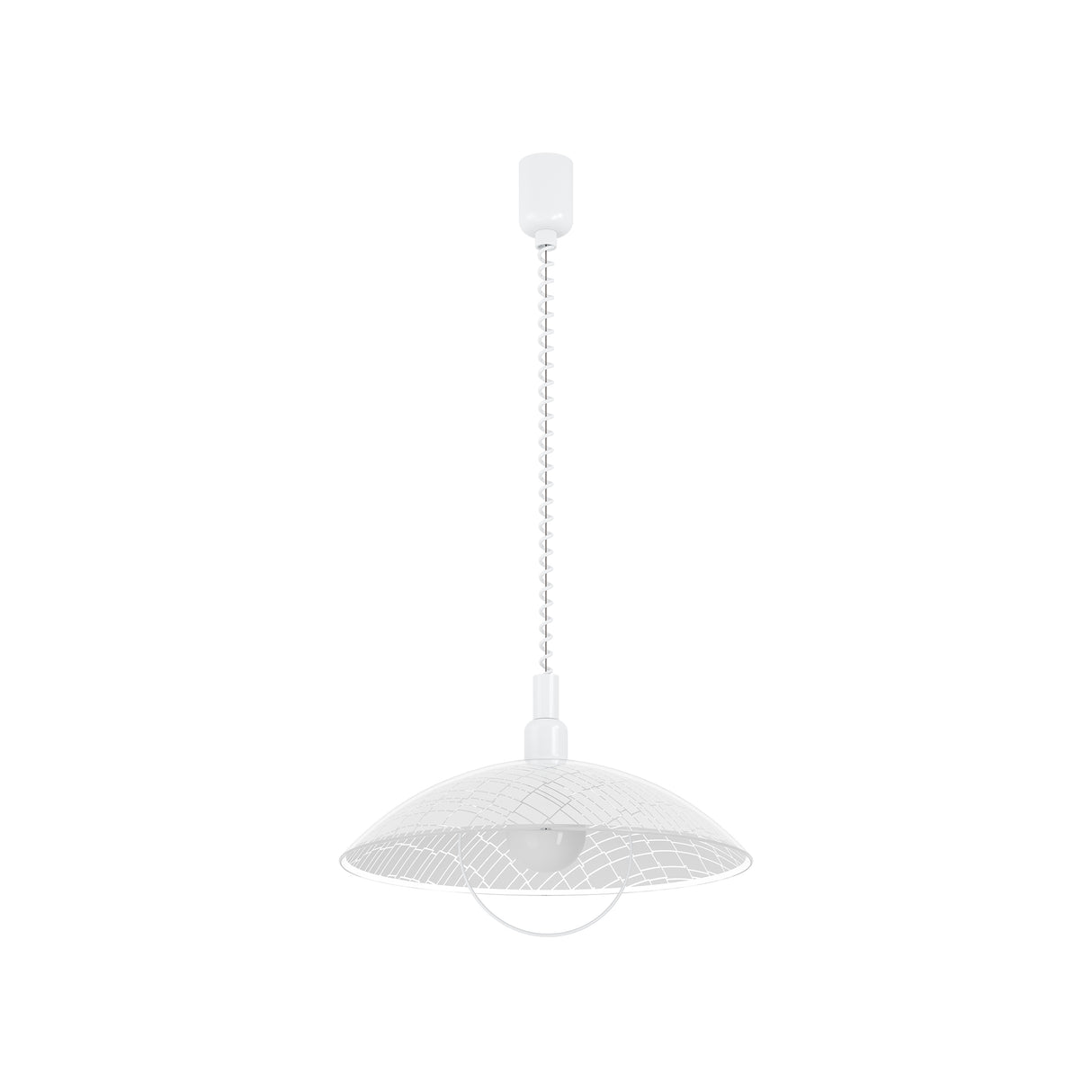 Eglo EU ALVEZ Pendant Ceiling Light – White Structured Glass Shade, Height Adjustable, E27, Indoor Lighting