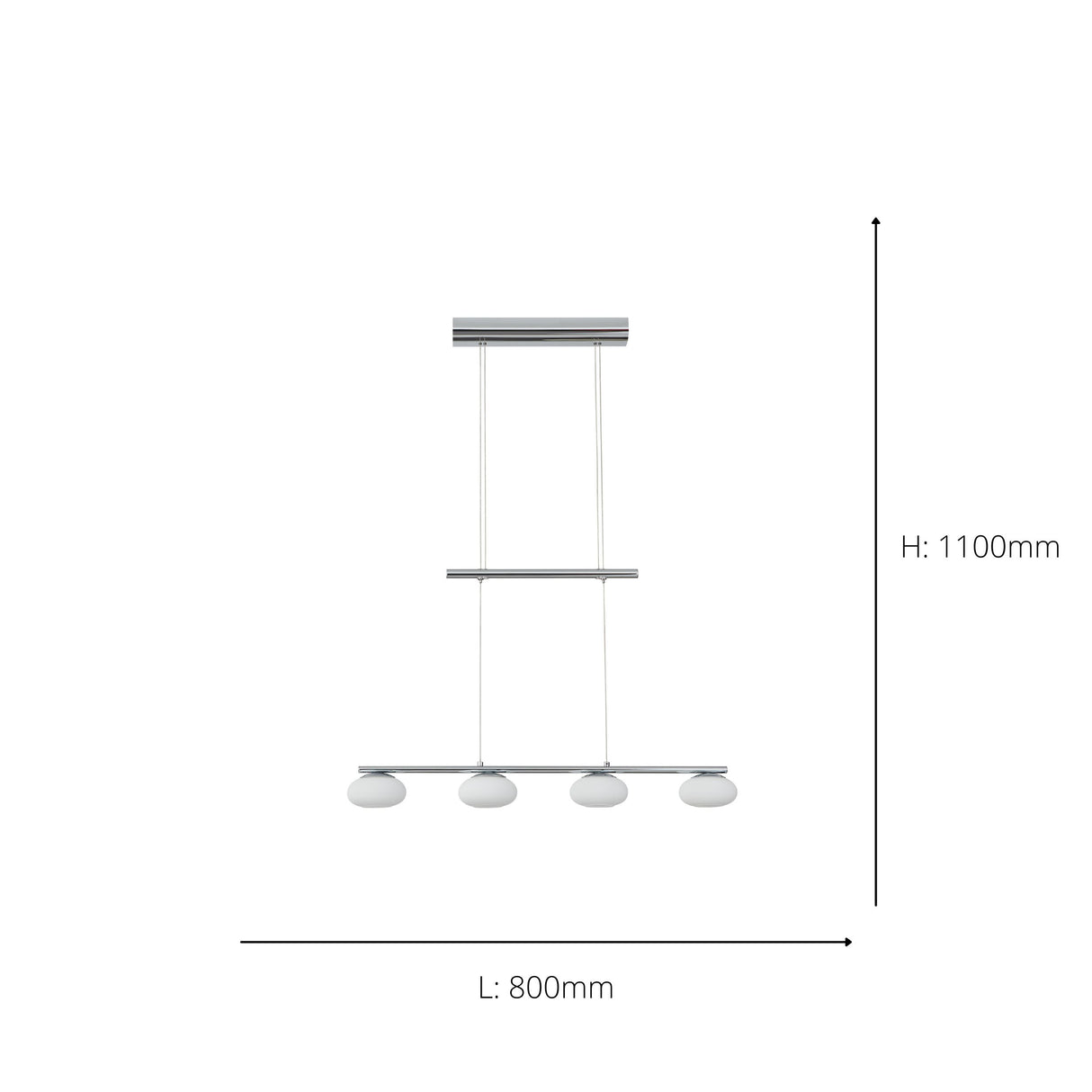 Eglo EU Aleandro 1 Chrome Steel & Glass LED 4-Light Spotlight