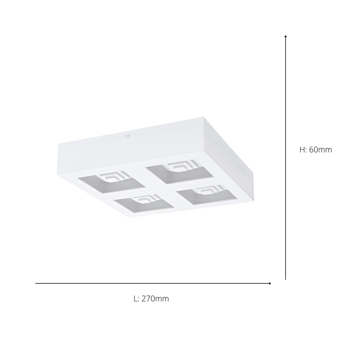 Eglo EU FERREROS Wall or Ceiling Light – White Steel, Integrated LED, Warm White, Indoor Lighting