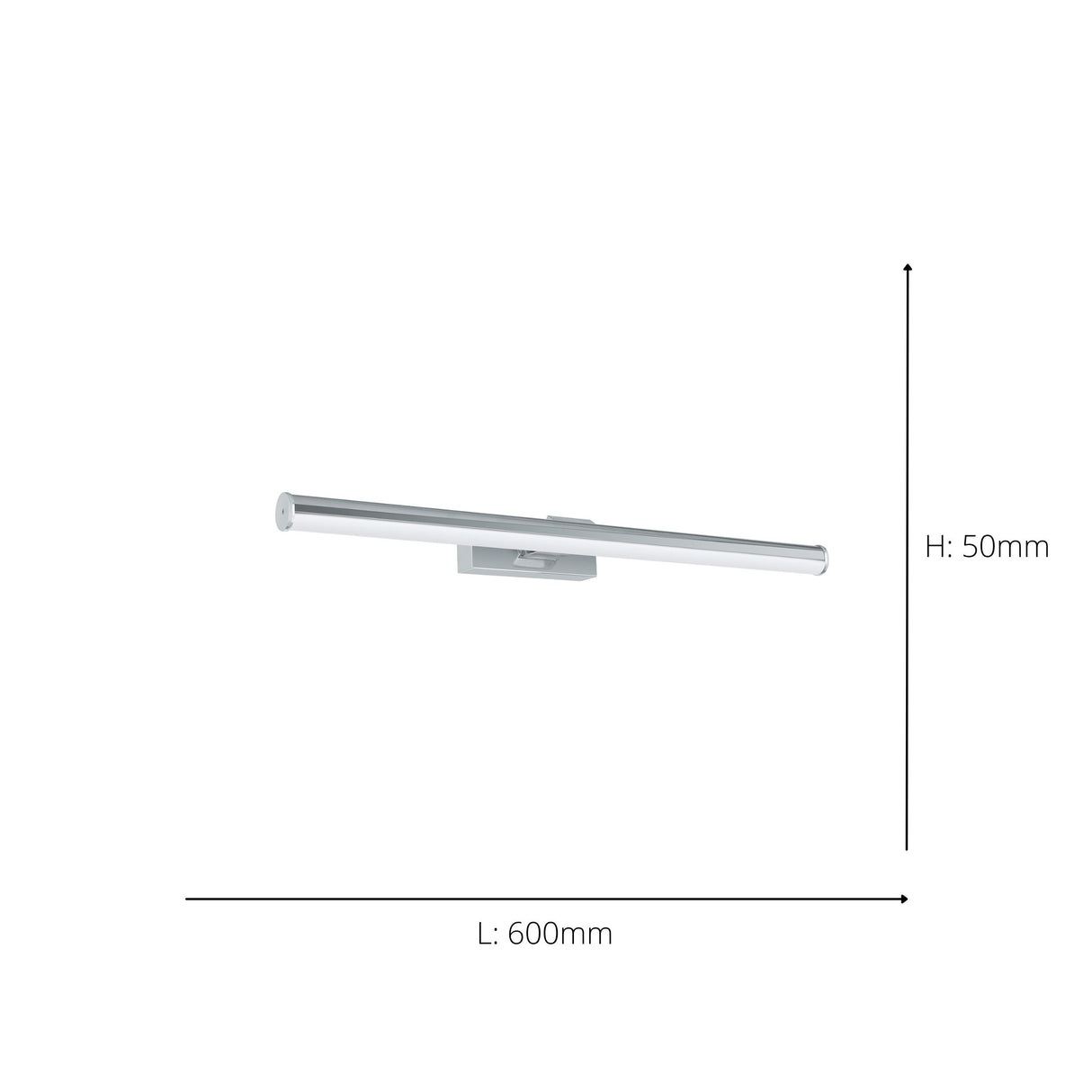 Eglo EU Vadumi Chrome & White Plastic Mirror Light, 60cm