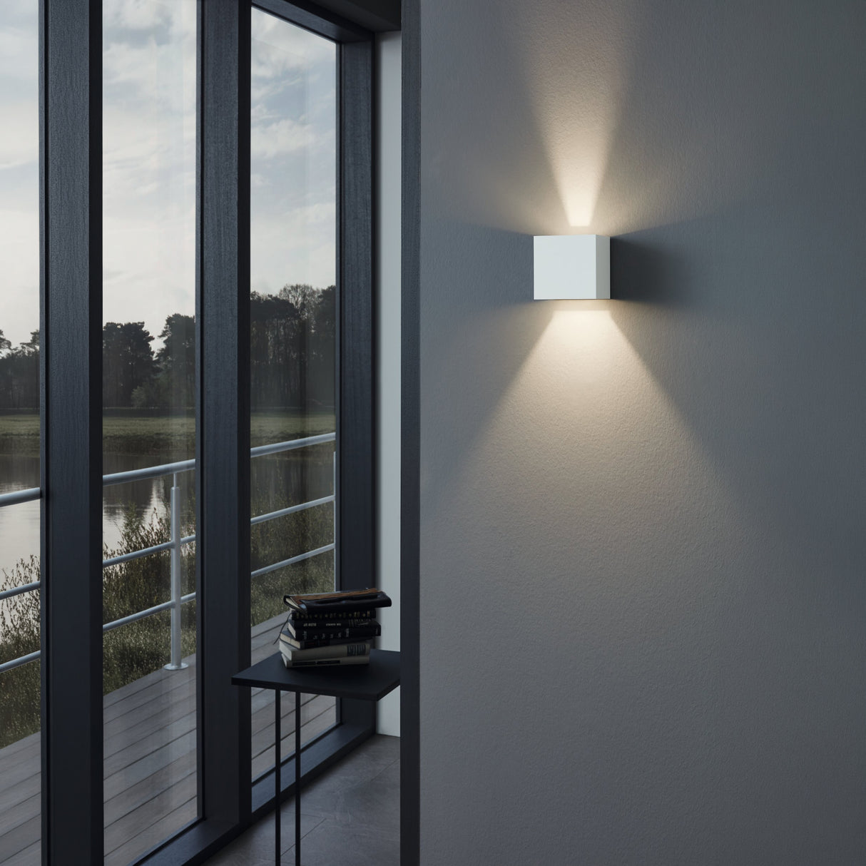 Eglo EU CALPINO Outdoor LED Wall Light – White, Up & Down Lighting, Integrated LED, IP54 Exterior Light