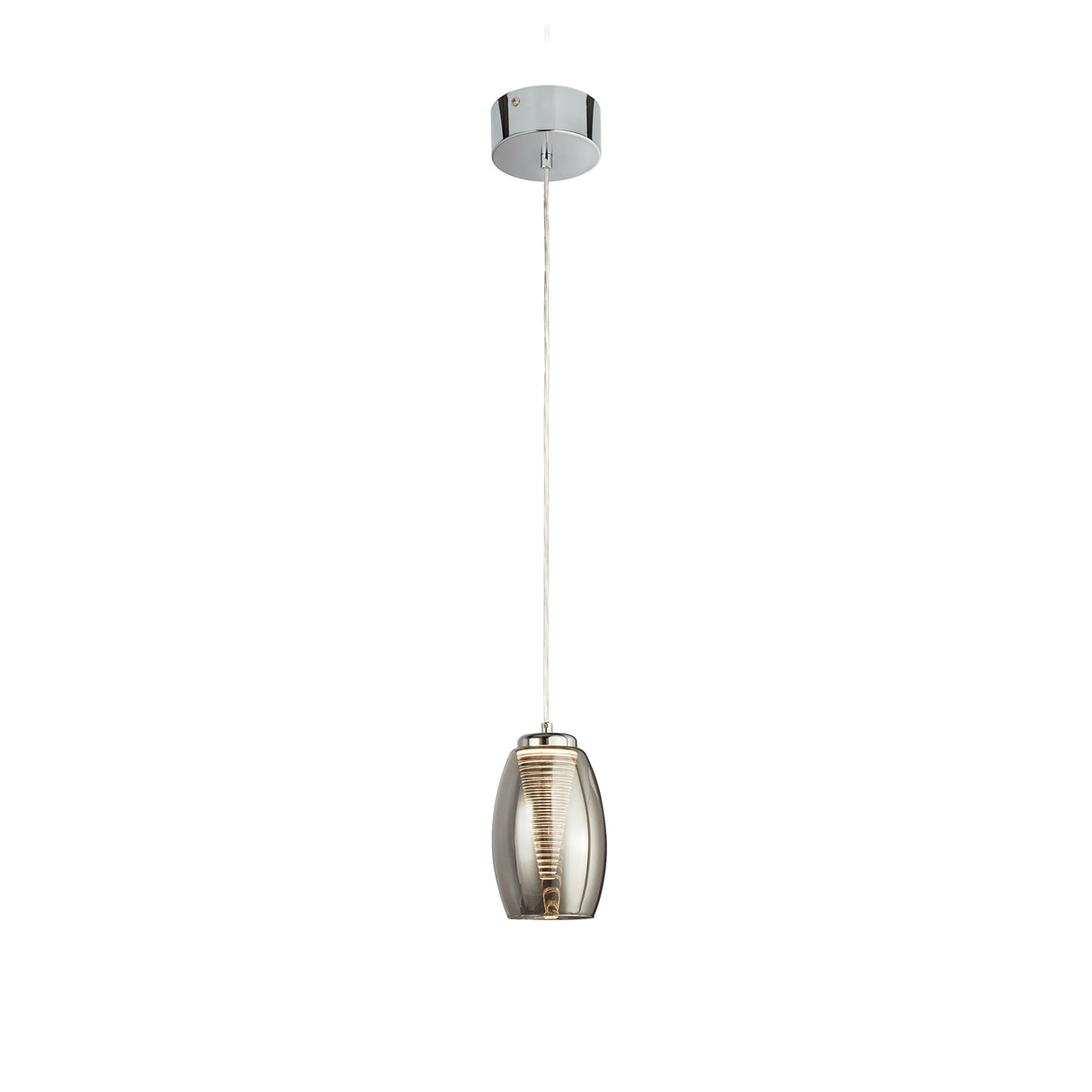 Cyclone Pendant - Chrome & Smoked Glass