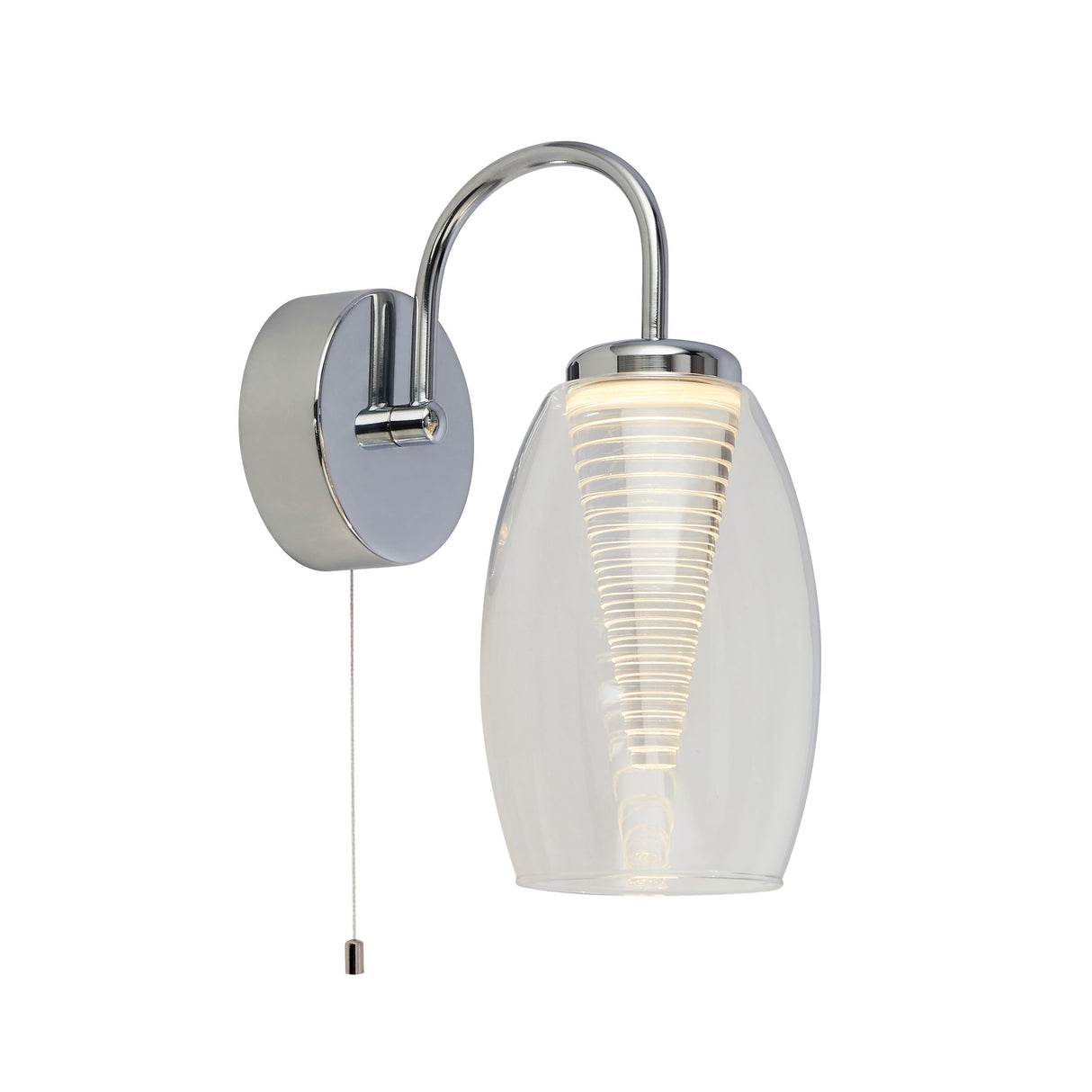 Cyclone Wall Light - Chrome Metal & Glass