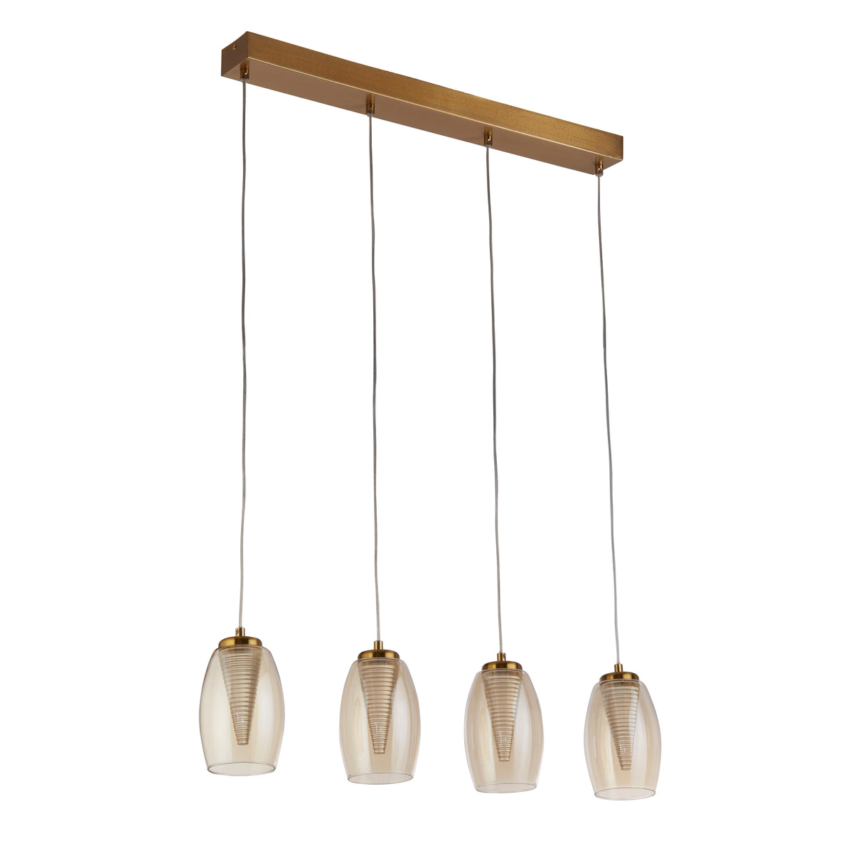 Searchlight Electric Cyclone 4Lt Bar Pendant - Bronze Metal & Champagne Glass 97292-4CP