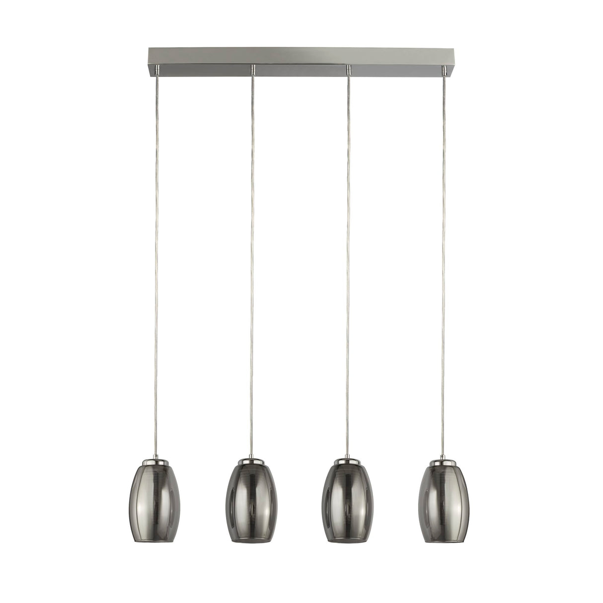 Searchlight Electric Cyclone 4Lt Bar Pendant - Chrome Metal & Smoked Glass 97292-4SM