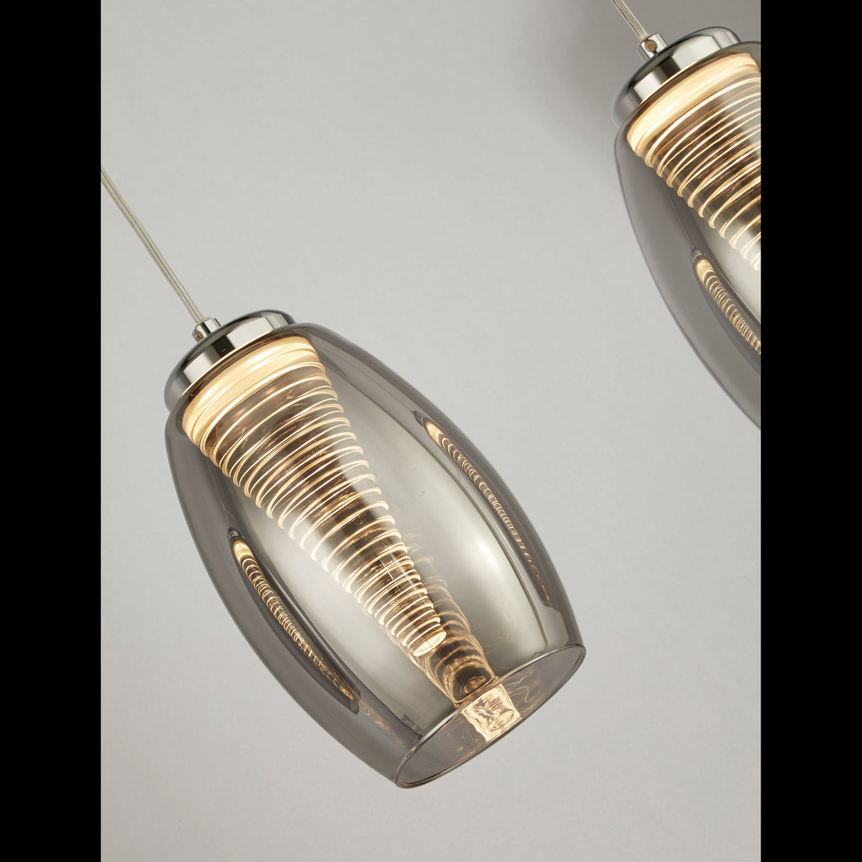 Searchlight Electric Cyclone 4Lt Bar Pendant - Chrome Metal & Smoked Glass 97292-4SM