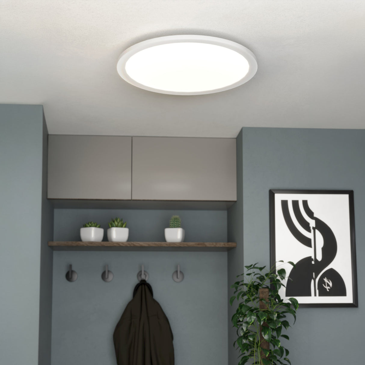 Eglo EU Sarsina White Aluminium & Plastic LED Ceiling Light, 45cm