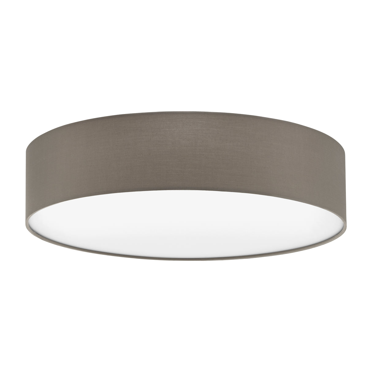 Eglo EU PASTERI Fabric Ceiling Light – 570mm Taupe & White Shade, E27 Fitting