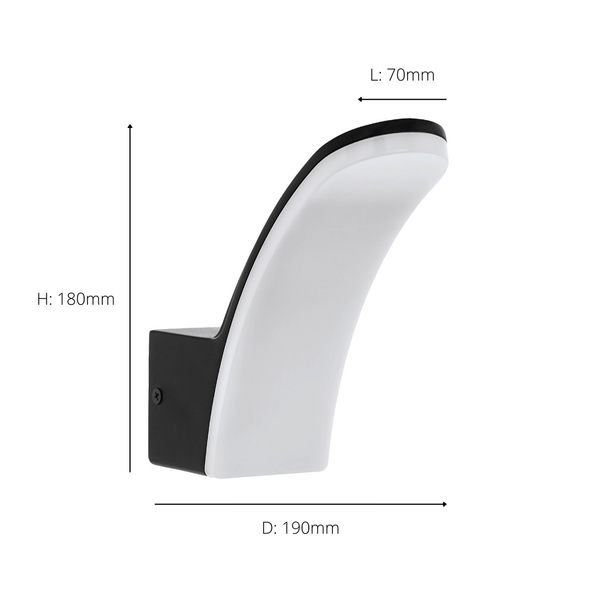 Eglo EU Fiumicino LED Black Aluminium/Plastic Outdoor Wall Light