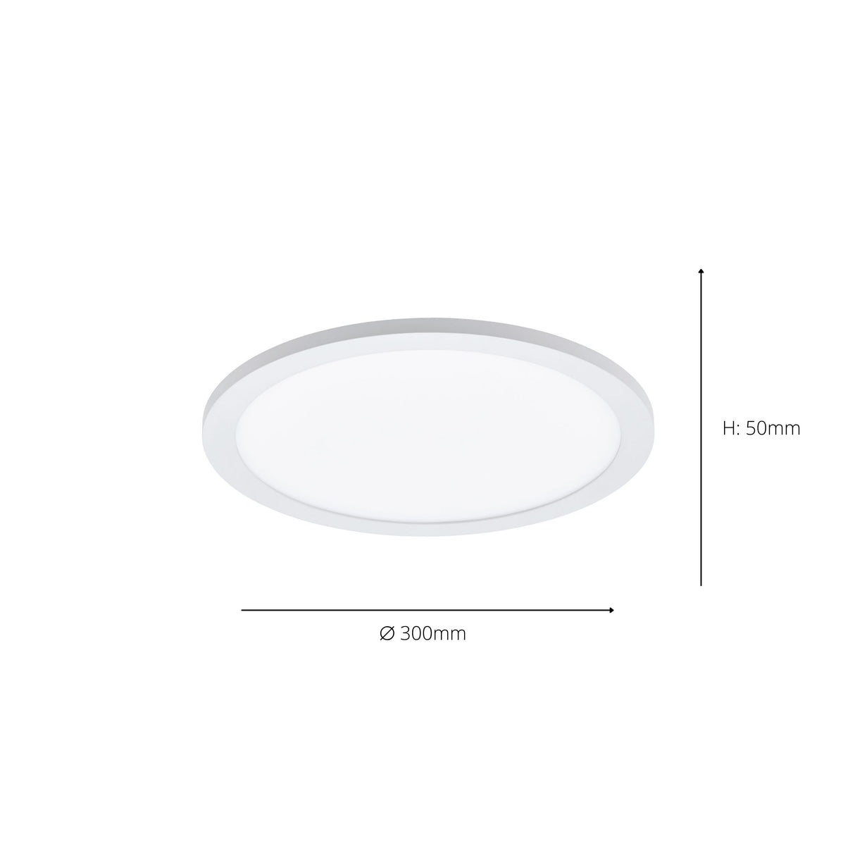 Eglo EU Sarsina-A White Aluminium & Plastic LED Ceiling Light, 30cm
