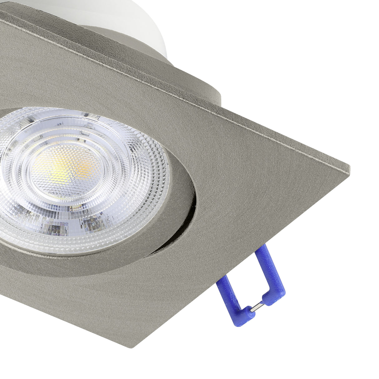 Eglo EU Saliceto Satin Nickel Aluminium LED Neutral White Single Recessed Light, 88 x 88mm