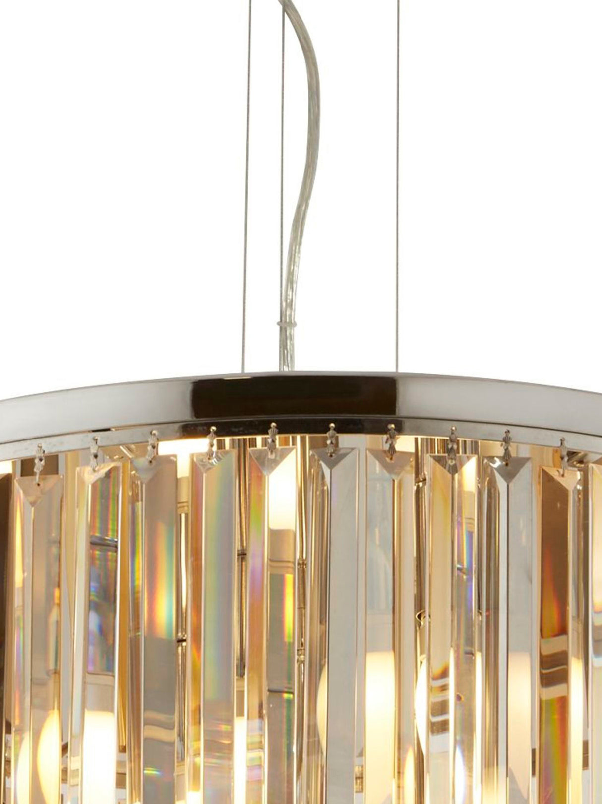 Searchlight Electric Clarissa 5Lt Drum Pendant Convertible To Semi-Flush - Glass 9835-5CC