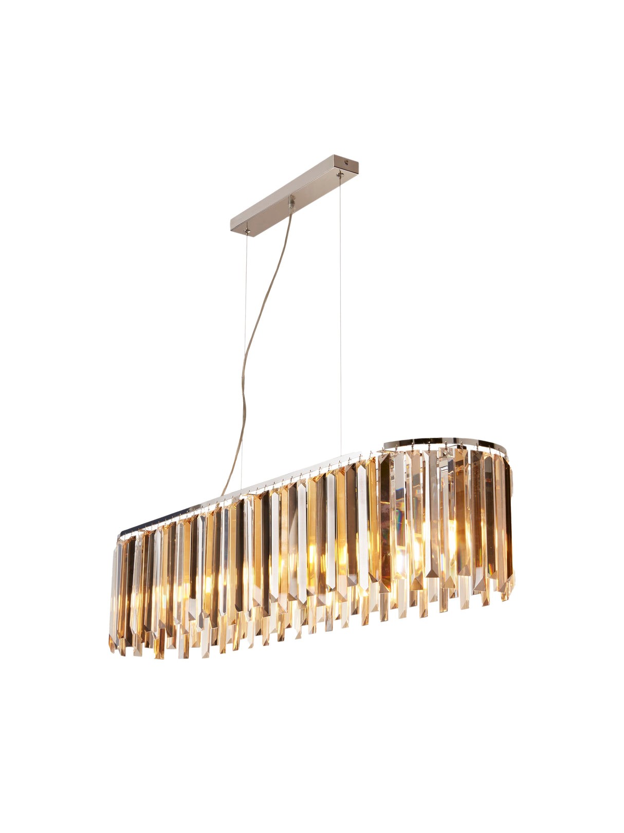 Clarissa 8Lt Pendant - Chrome Metal & Mixed Glass