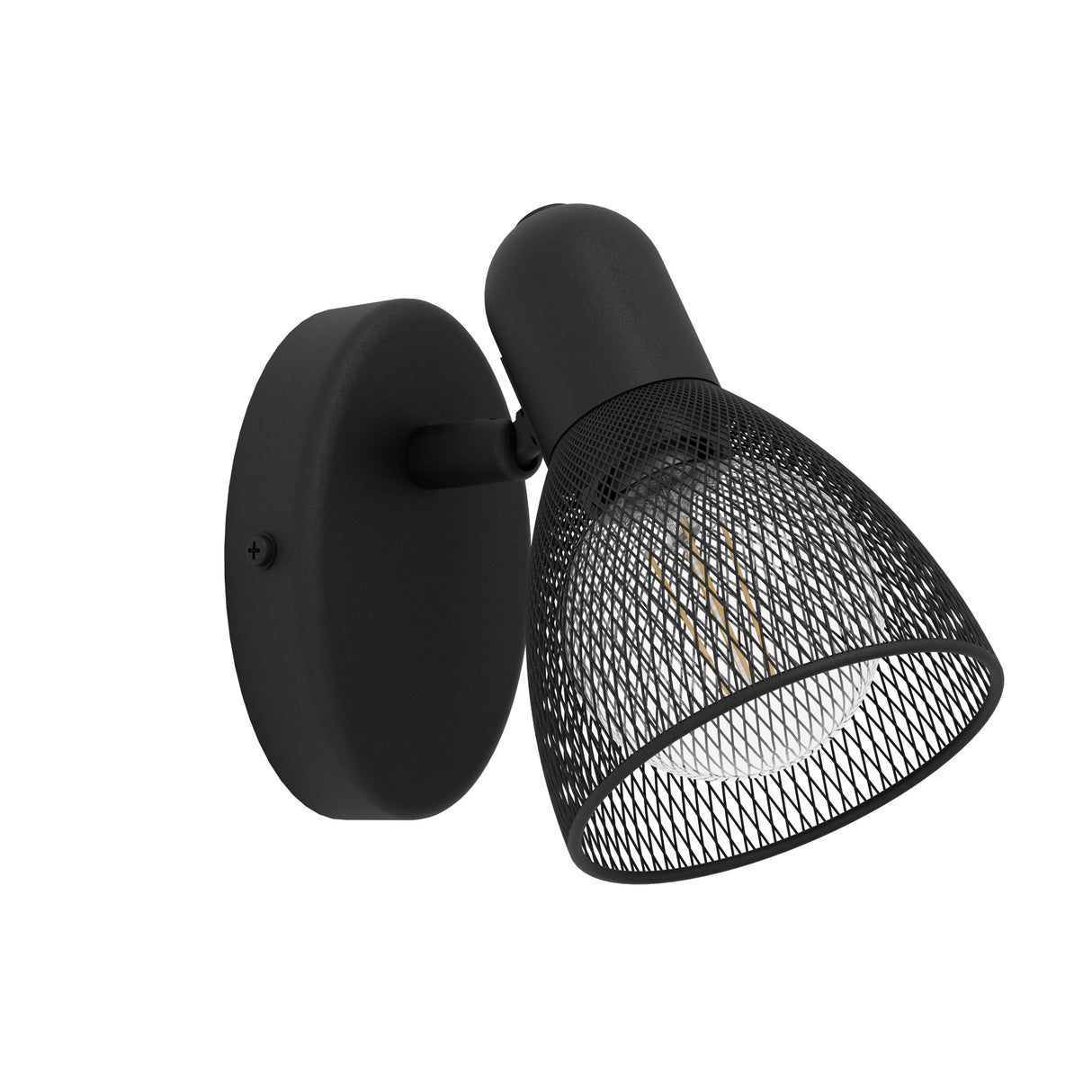 Eglo EU Carovigno Black Steel Mesh Contemporary Single Spotlight