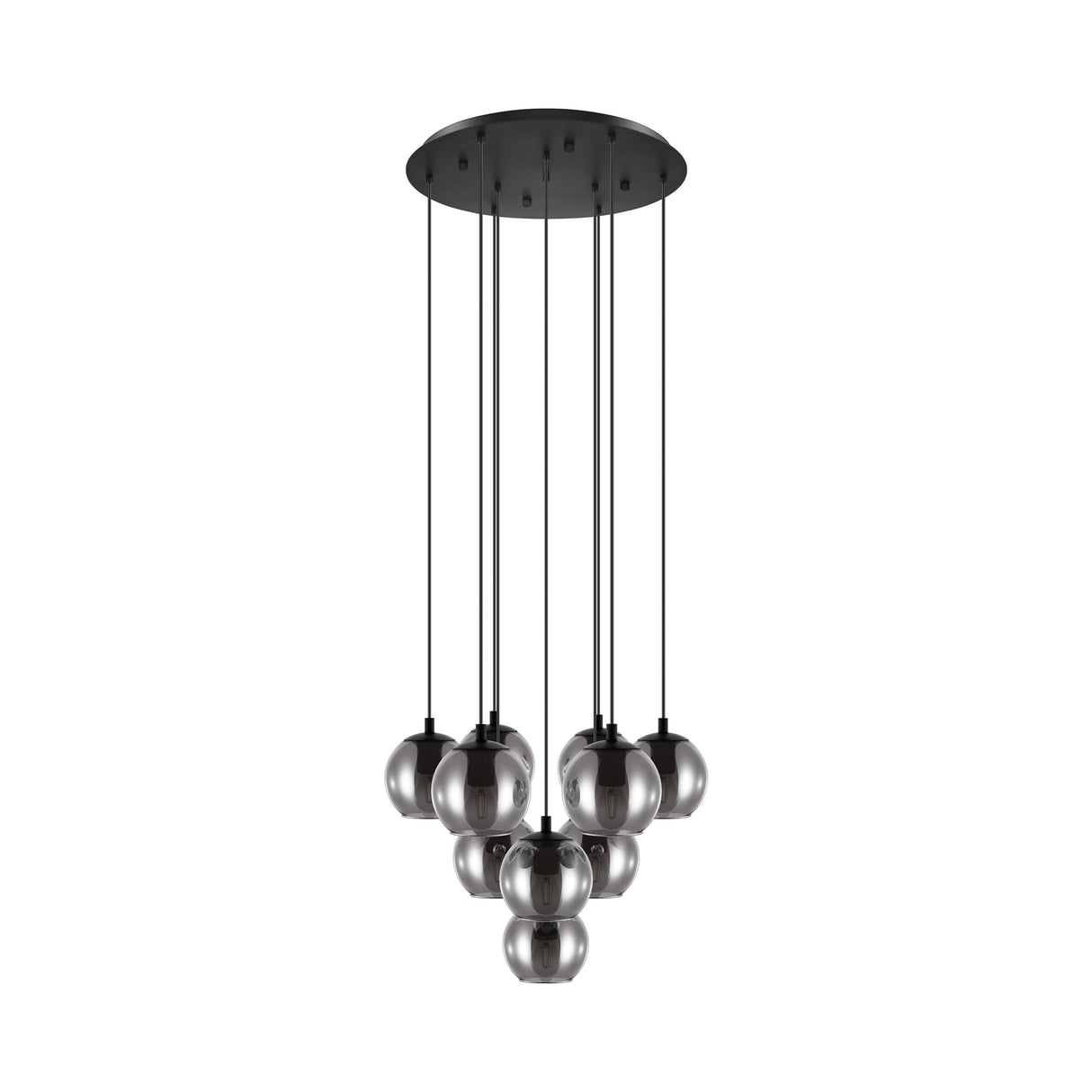 Eglo EU Ariscani Smoked Black Glass 10-Light Pendant