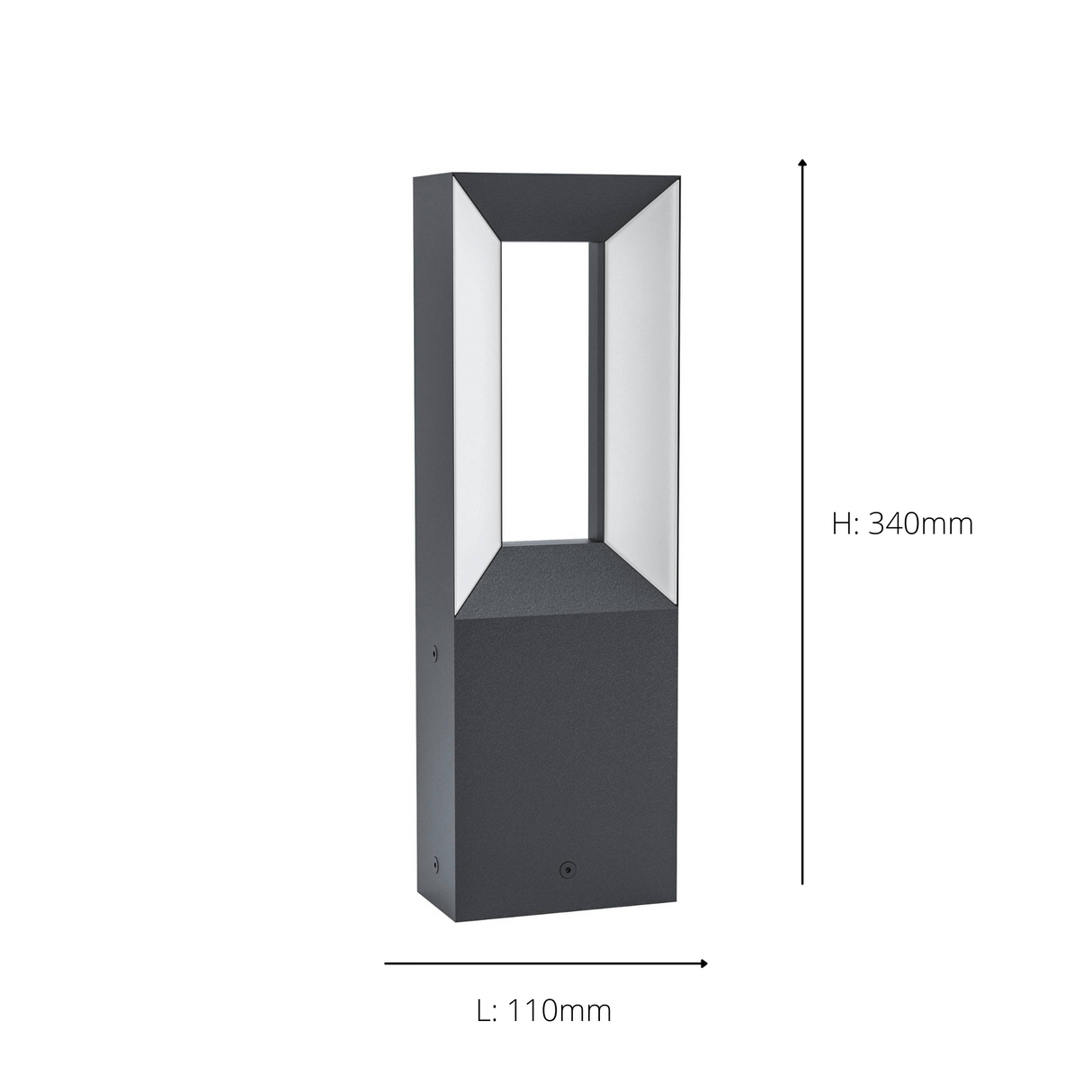 Eglo EU RIFORANO Outdoor LED Pedestal Light – Black Aluminium Bollard, Warm White, IP54