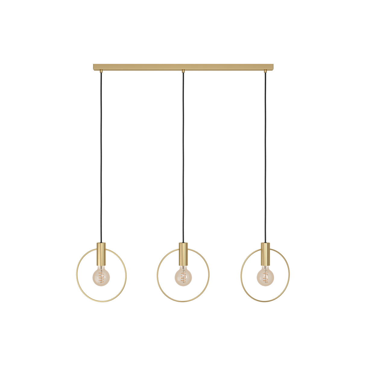 Eglo EU Manizales Brushed Brass Art-Deco 3-Light Pendant