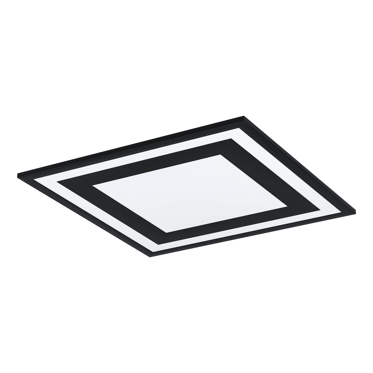 Eglo EU Savatarila Aluminium & Plastic Black Modern LED Ceiling Light, 45cm