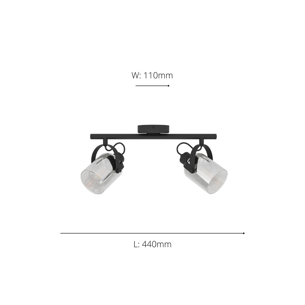 Eglo EU BERREGAS 3?Light Ceiling Spotlight – Black & Chrome Adjustable Spot Light, E27, IP20