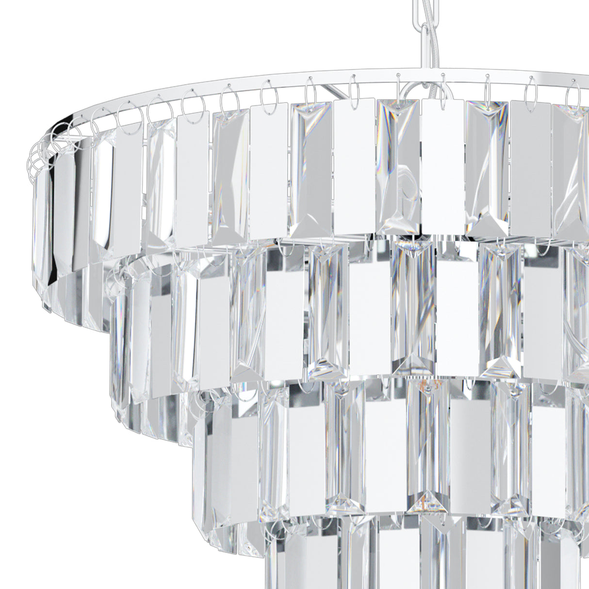 Eglo EU Erseka Elegant Timeless Chrome Crystal Pendant Light