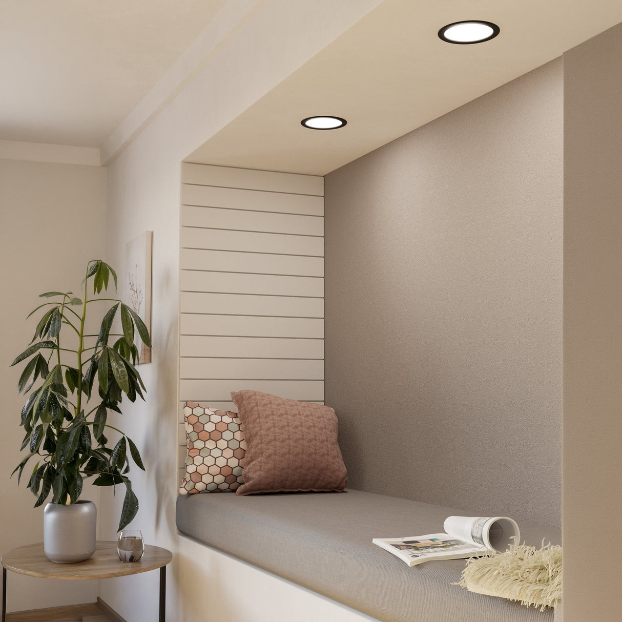 Eglo EU Fueva 5 LED Round Black Steel Recessed Light, 16.6cm, 4000K