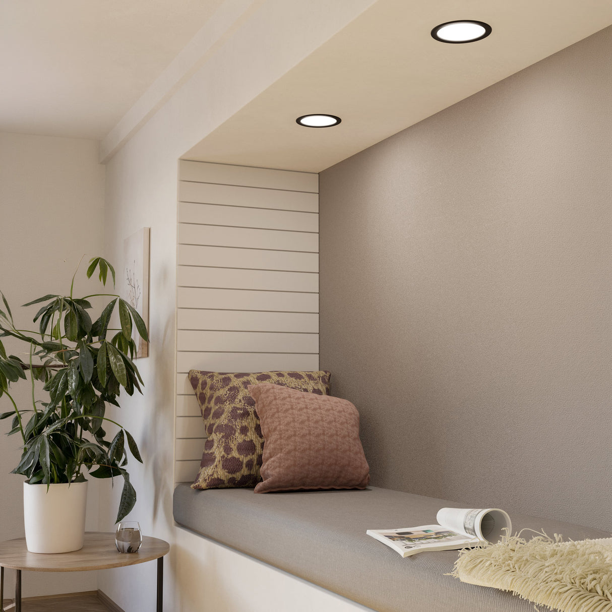 Eglo EU Fueva 5 LED Round Black Steel Bathroom Recessed Light, 16.6cm, 3000K