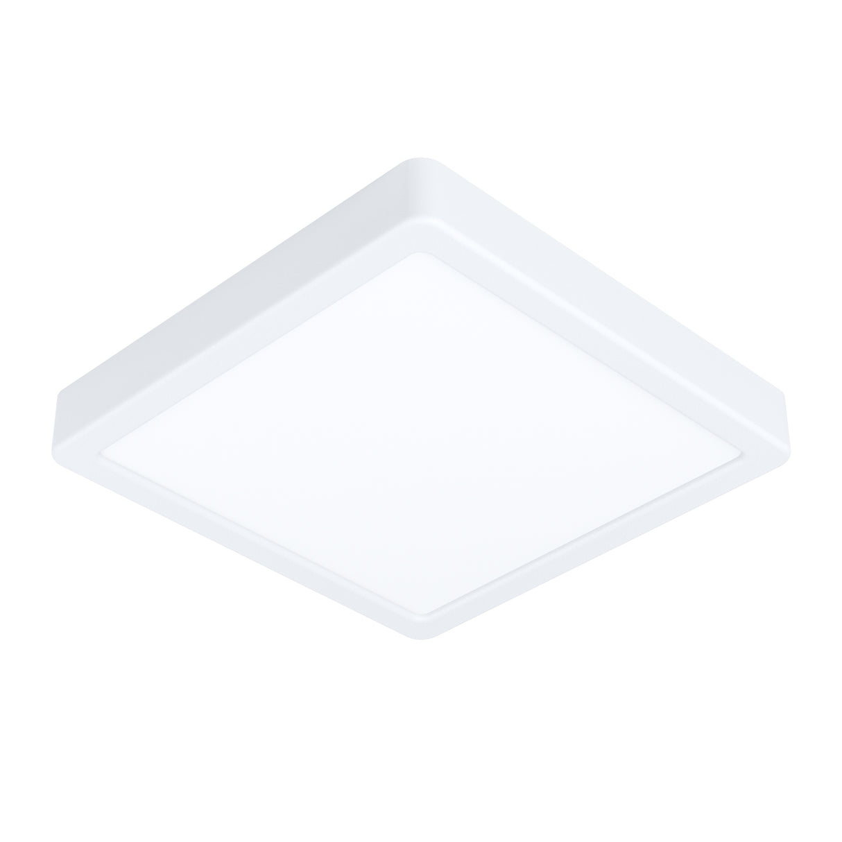 Eglo EU FUEVA?5 LED Surface?Mounted Light – White Steel, Warm White, Square Ultra?Slim Ceiling Light, Indoor Lighting