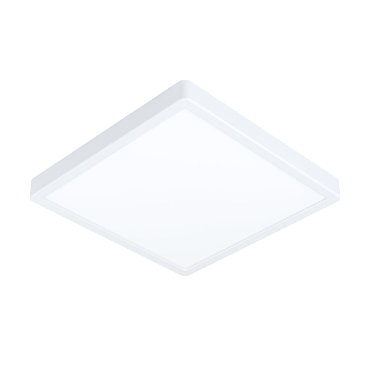 Eglo EU FUEVA?5 Bathroom LED Ceiling Light – White Steel, Square, Warm White, Indoor Lighting