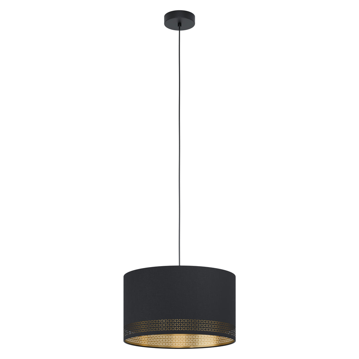 Eglo EU Esteperra 1-Light Black and Gold Ceiling Pendant (D) 38cm