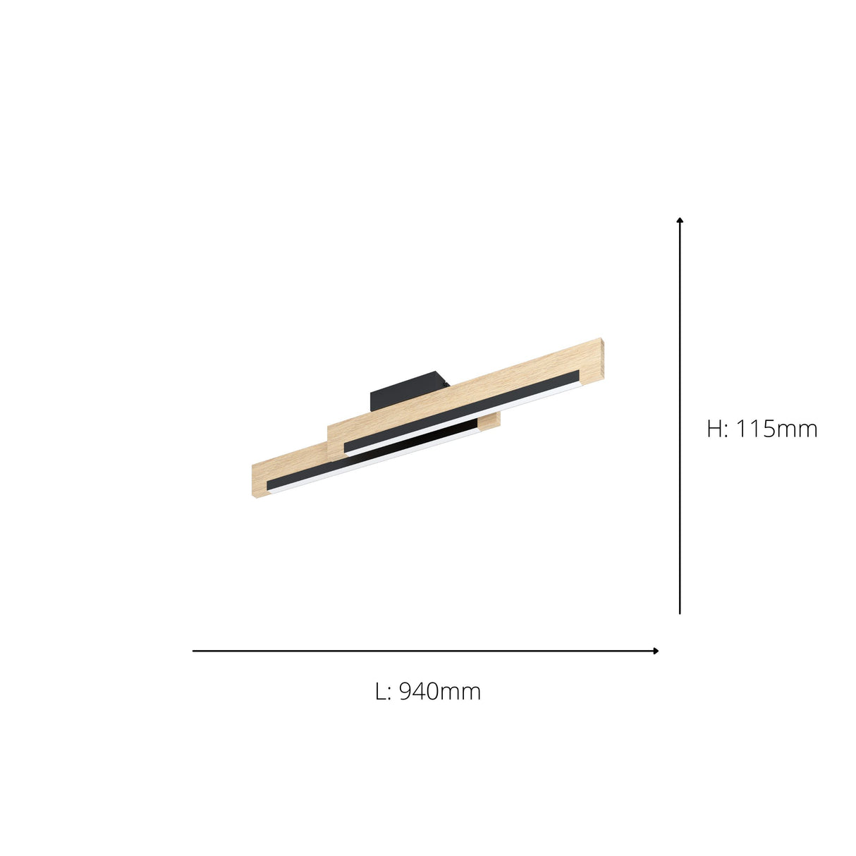 Eglo EU Camacho Steel & Wood LED Ceiling Light