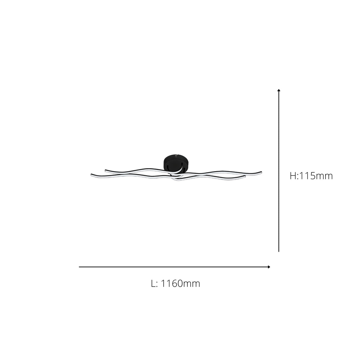 Eglo EU Roncade 1 Steel & Aluminium Black LED Contemporary Wall Light