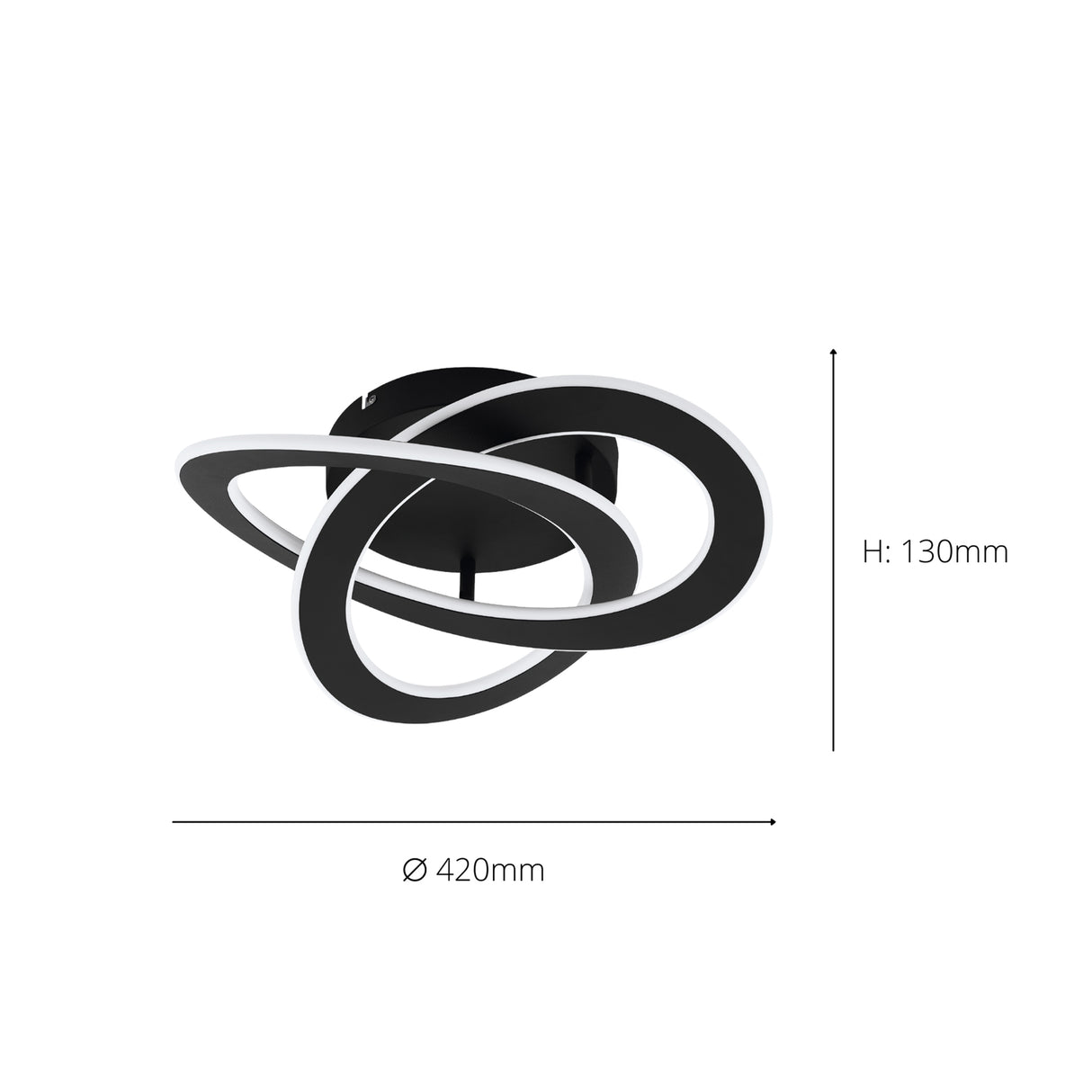 Eglo EU ROLIMARE LED Ceiling Light – Black Finish, Bright White Light, 5500?lm, Indoor Lighting