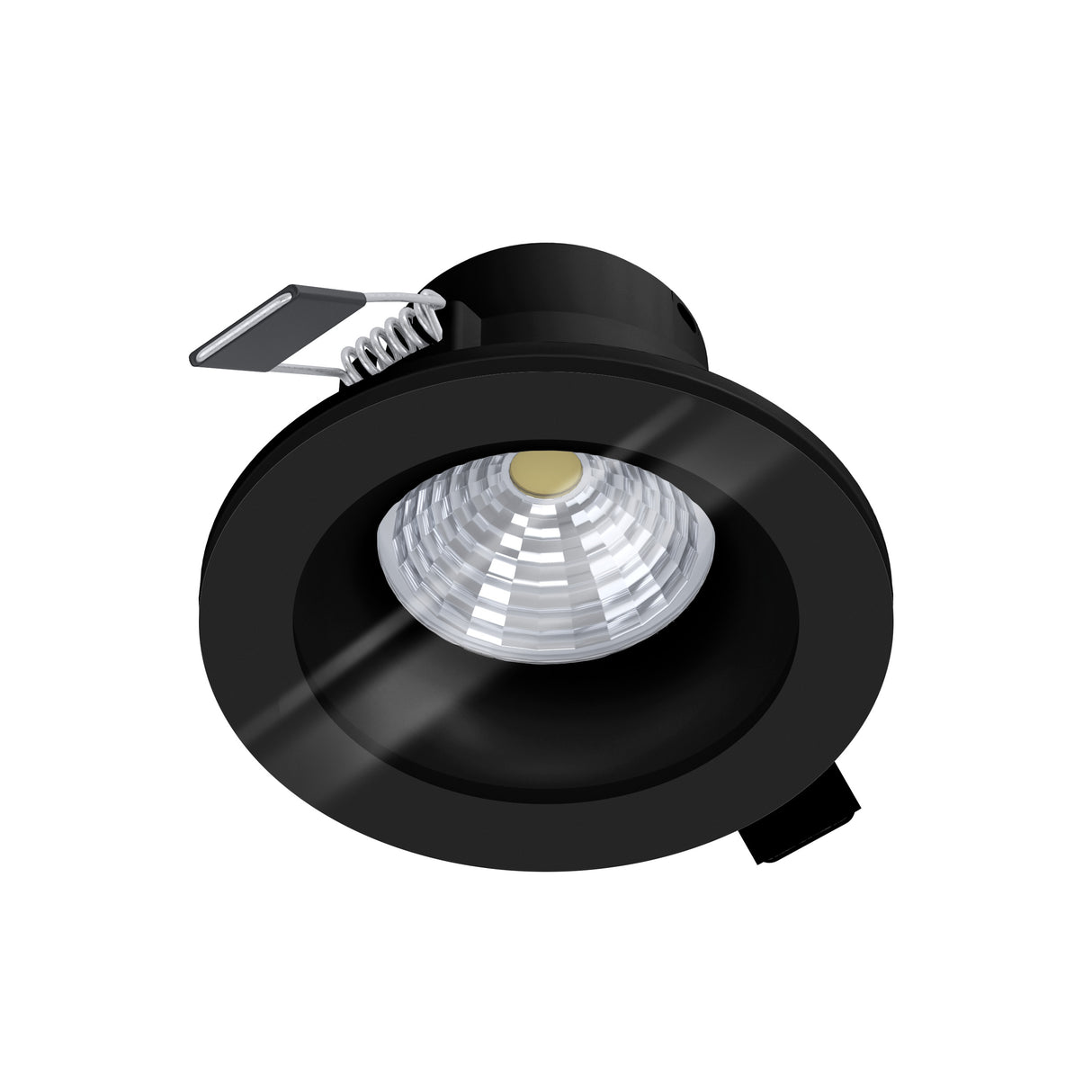 Eglo EU Salabate Black Aluminium LED Round Recessed Light, IP20/IP44, 4000K