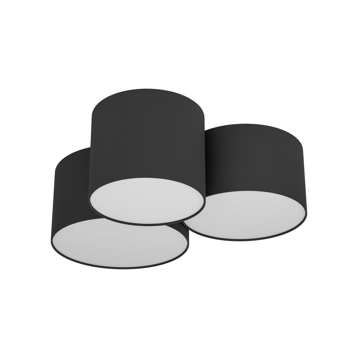 Eglo EU Pastore 2 Black/White Steel & Fabric 3-Light Ceiling Light