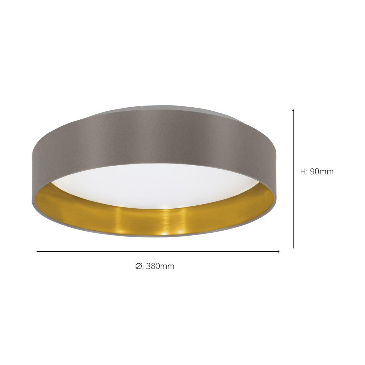 Eglo EU Maserlo 2 Cappuccino & Gold Ceiing Light