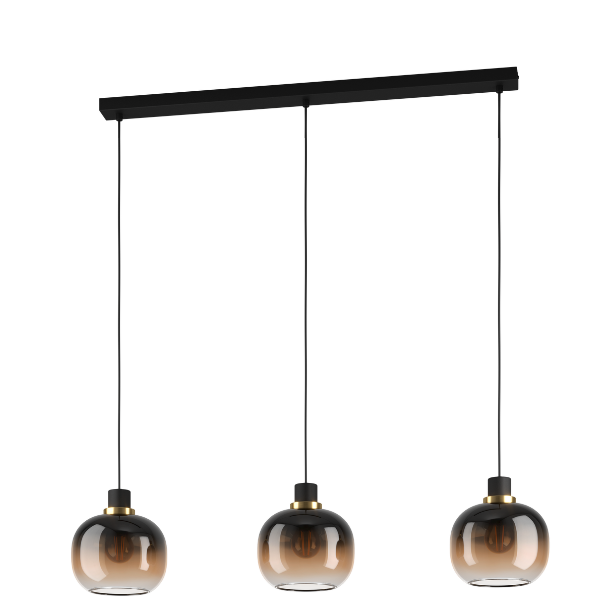 Eglo Lighting HL/3 black/brass-br. bl-brown-tr.'OILELL Pendant Lamps from the OILELLA range. Part Number - 99615