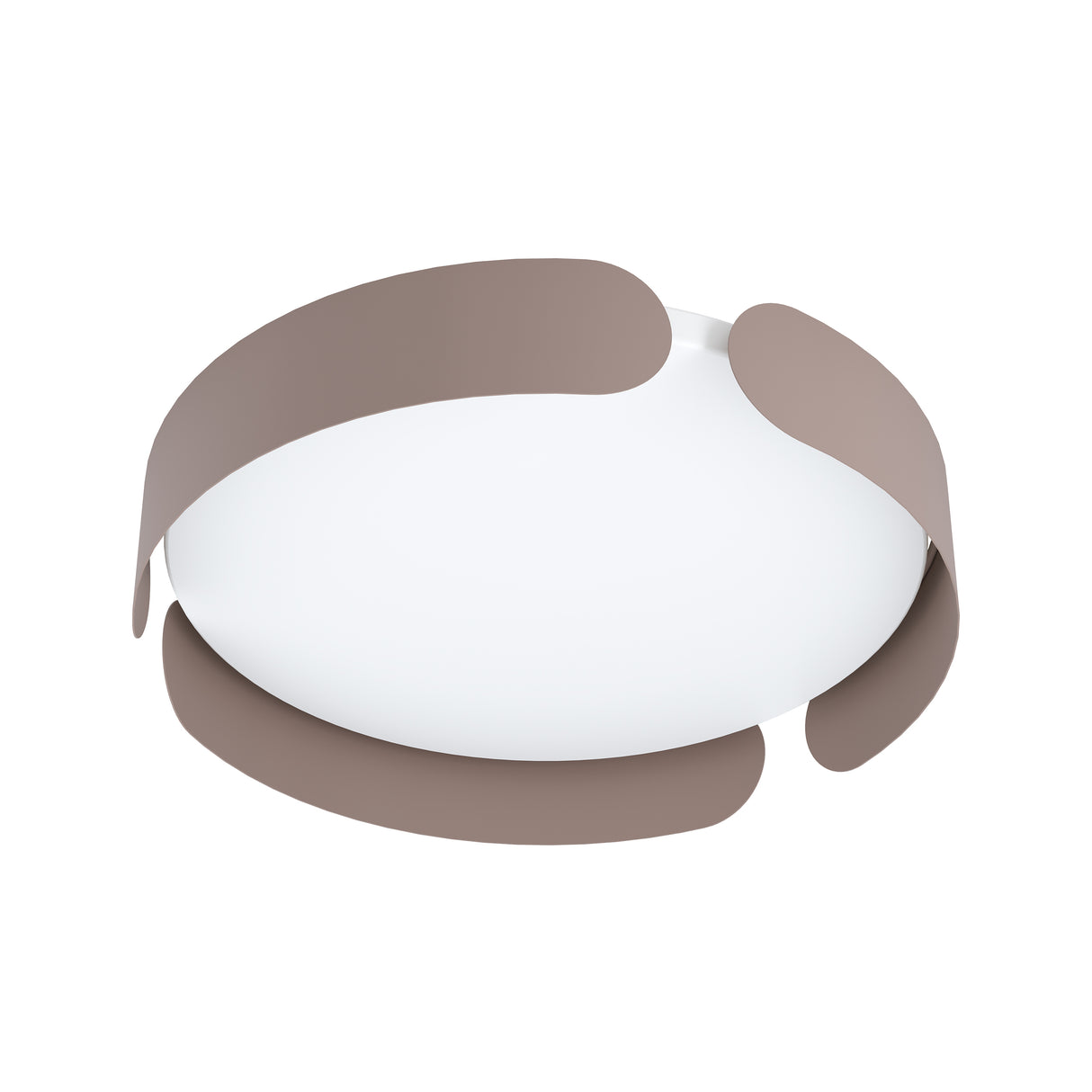 Eglo EU Valcasotto Steel Round LED Ceiling Light with Curved Accents, Mocha-Coloured