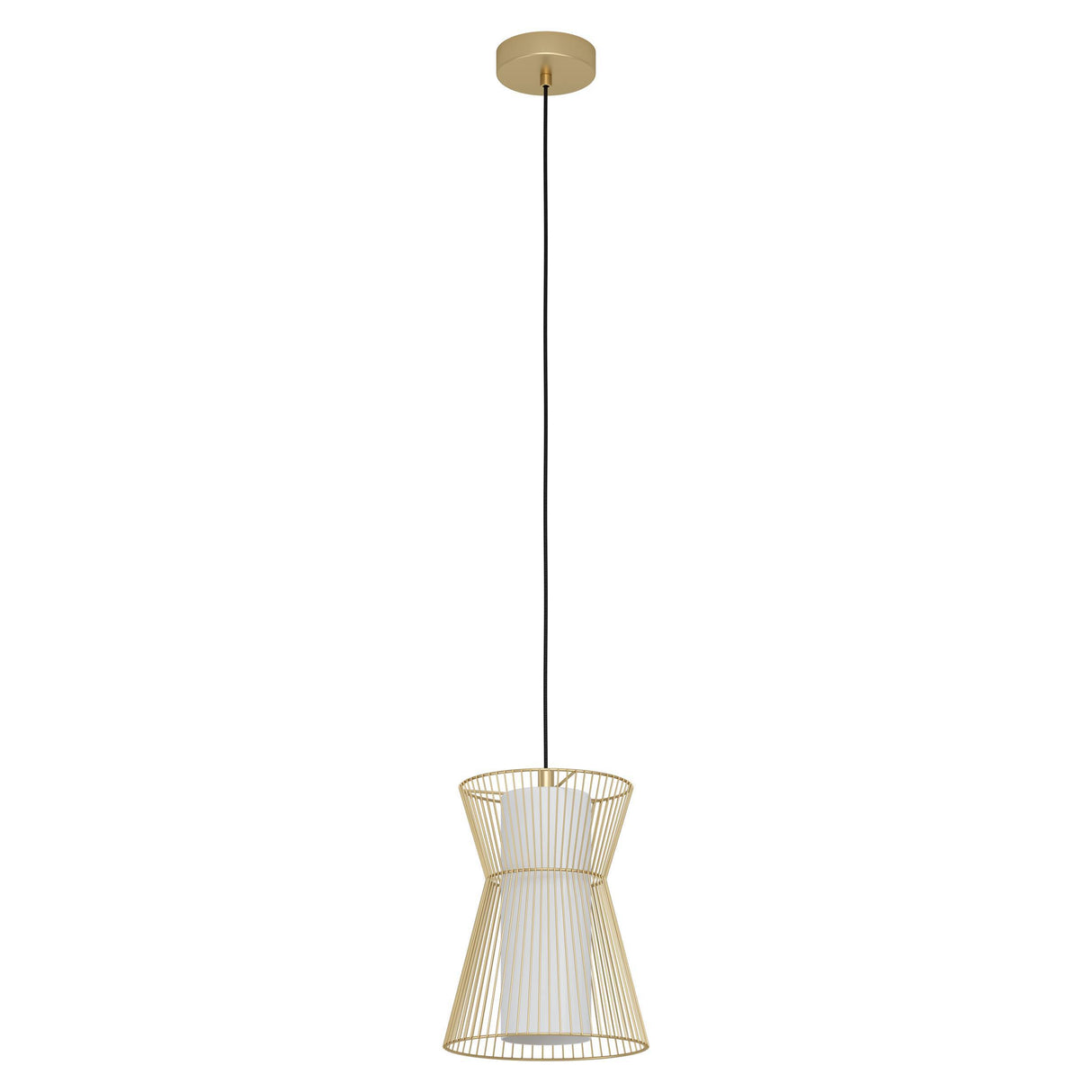 Eglo EU Maseta Gold Wire Mesh/Glass Single Pendant Light