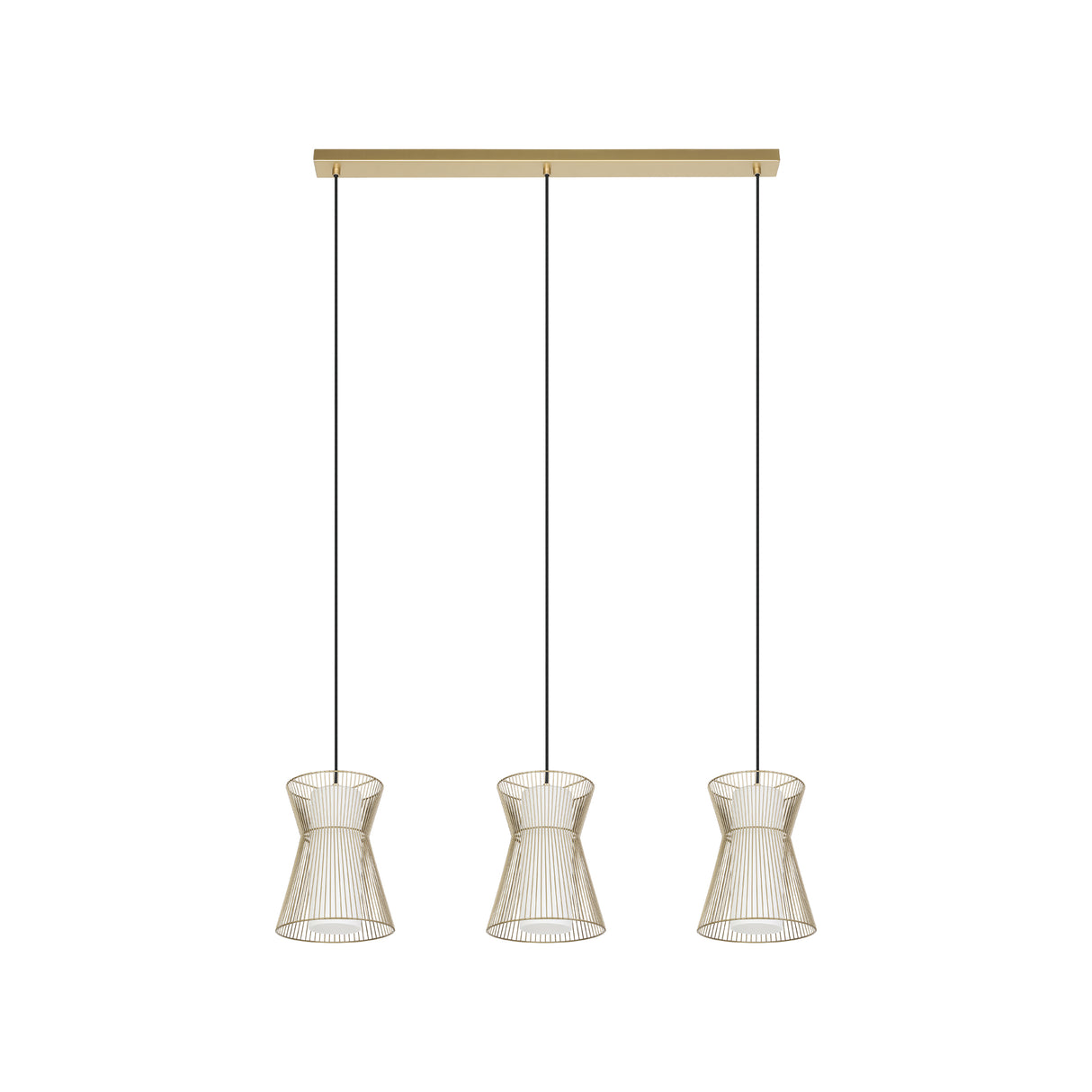 Eglo EU Maseta Gold Wire Mesh/Glass 3-Light Pendant