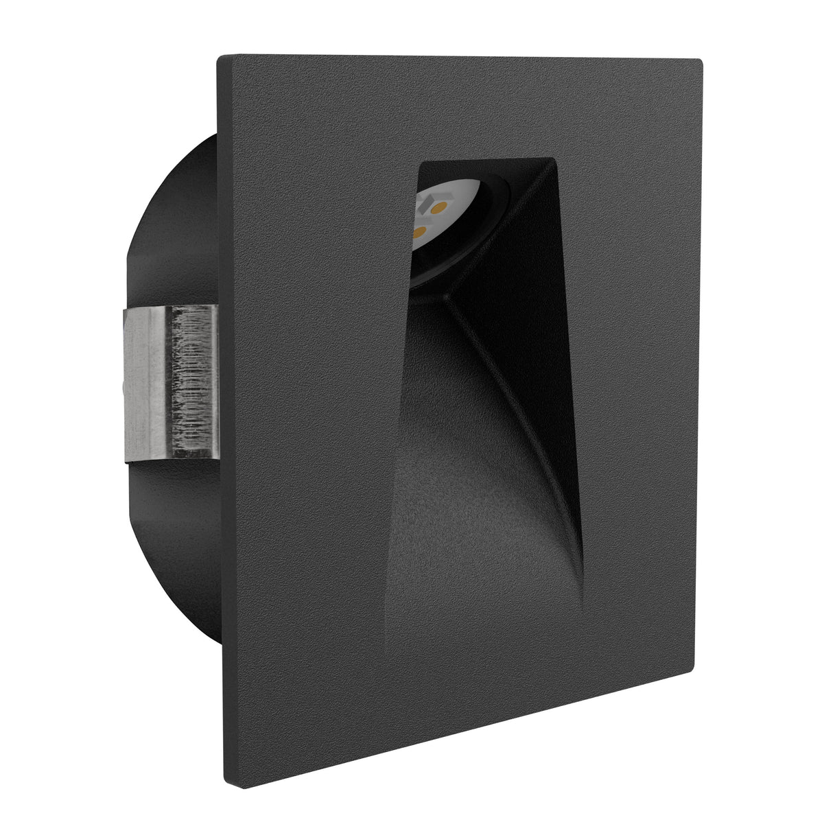 Eglo EU MECINOS Recessed LED Light – Black, Square, Warm White, Compact Indoor Ceiling Downlight