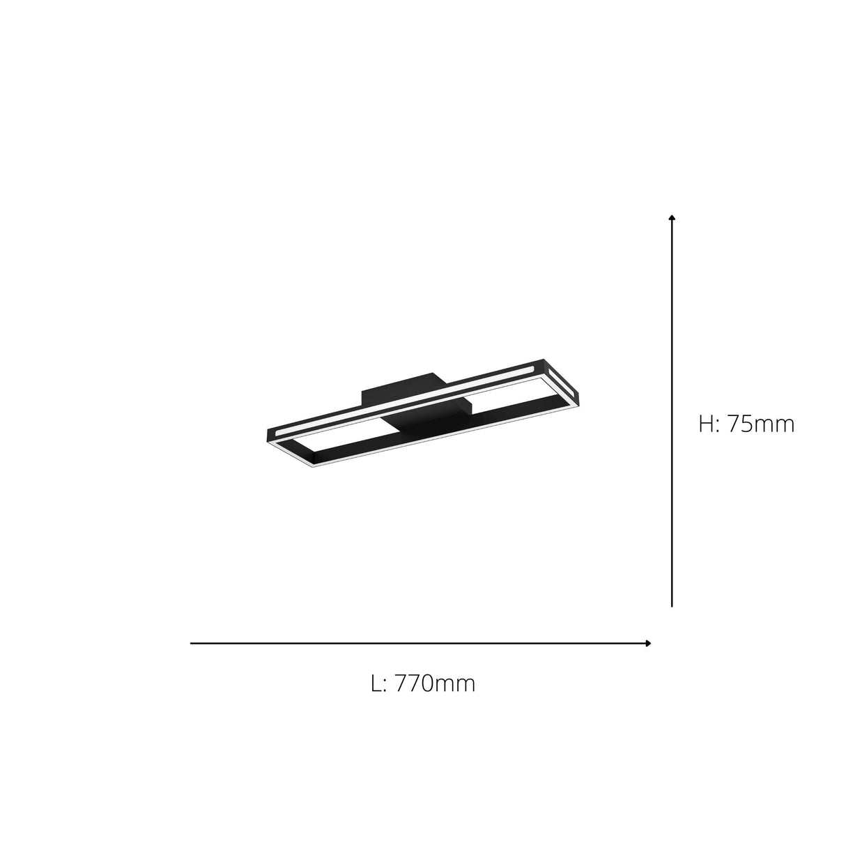 Eglo EU Salvilanas-Z Aluminium & Steel Black LED Smart Control Ceiling Light