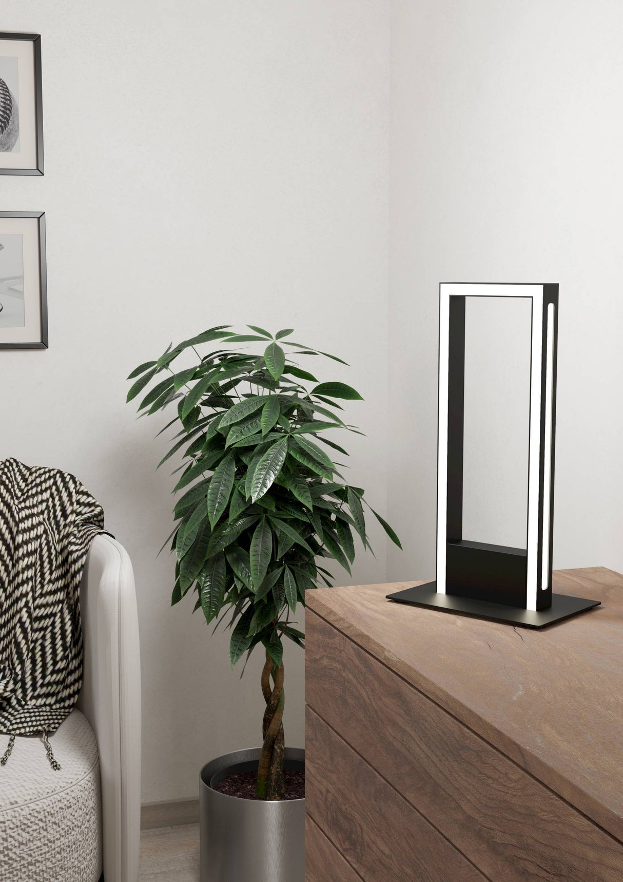 Eglo EU Salvilanas-Z Aluminium & Steel Black LED Smart Control Table Lamp